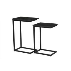 Jordy Norris salontafel set van 2 - 42x28x65cm / 34x27x55cm - zwart