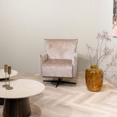 Philippe fauteuil - velvet - taupe van het woonmerk Livingfurn