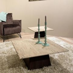 Valentino vierkante salontafel - 75x75 cm - beige