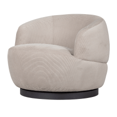 Woolly draaifauteuil ribcord naturel