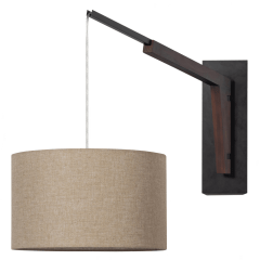 Brim wandlamp met kap hout/rattan naturel van het woonmerk BePureHome