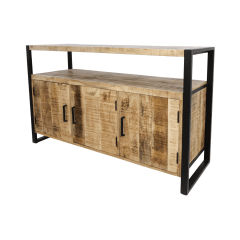 Havana dressoir 130x45x85 mangohout/metaal naturel/zwart