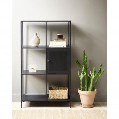 Sigurd metalen boekenkast - 1 deur - 135 cm - zwart