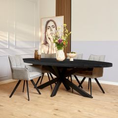 Ovale eettafel Denver - 210 cm - zwart