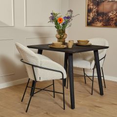 Vierkante eettafel Omaha - 90 cm - zwart