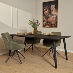 Rechthoekige eettafel Omaha - 200 cm - zwart