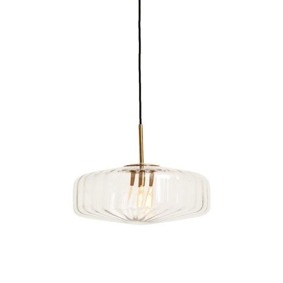 Pleat hanglamp glas - helder/goud - OUTLET B