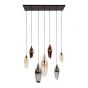 Carmen hanglamp 4+3 cocoon mix glas - zwart